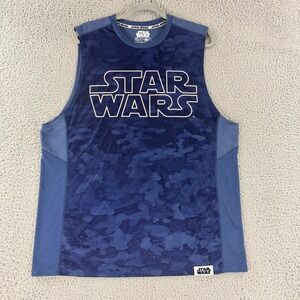 Mad Engine Star Wars Performance Tank Top Mens 2XL Blue Camo Mesh Athletic